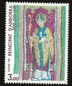 French Andorra Scott #291, Single 1981 Complete Set FVF MNH