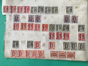 Belgium pre cancel stamps on 2 old album part pages Ref A8446