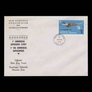Nouvelles Hebrides 1976 (FDC) First Commercial Flight of Concorde ––