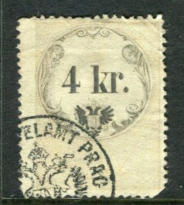 HUNGARY; 1870 classic early Revenue issue fine used 4kr. value