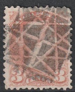 Canada SQ #37a Indian Red with Fancy Geo Star Cancel   (1297)