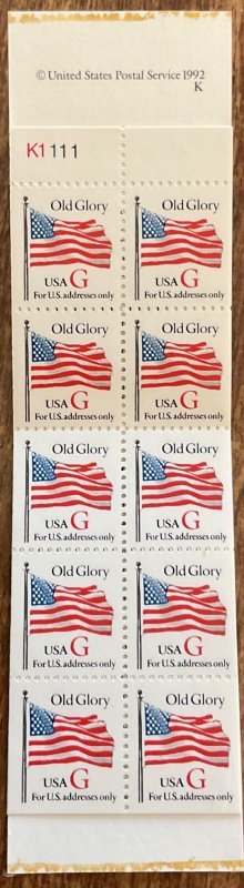 US #BK223 MNH Booklet of 20 #K1111 “Old Glory” Flag SCV $19.00 L42