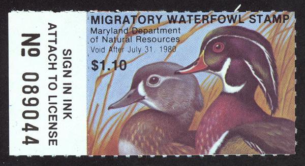 #6, Maryland State Duck stamp, SCV $10