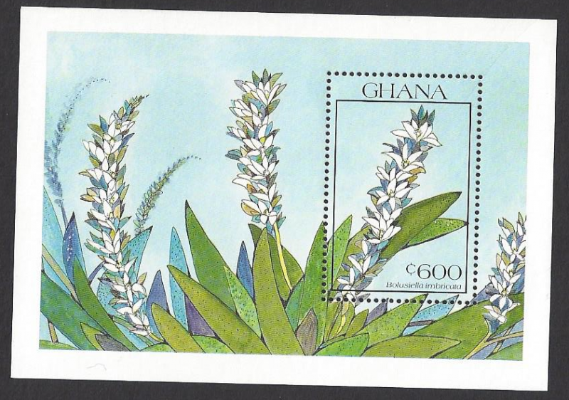 Ghana #1230 / 31 / 33 / 36 & 37 MNH part set, various orchids, issued 1990