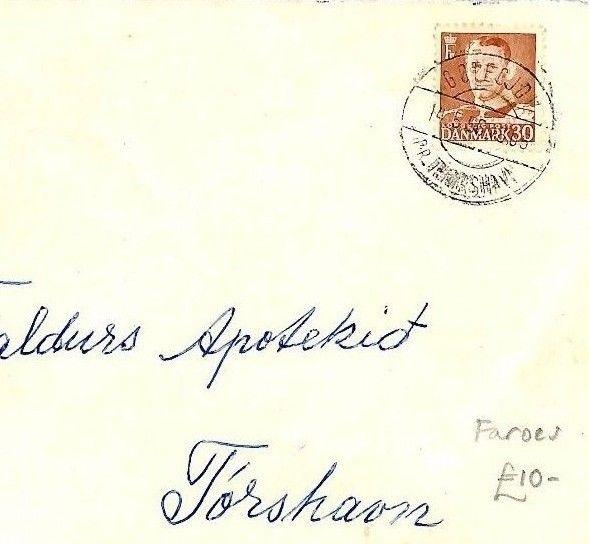 Denmark FAROE ISLANDS Cover 1956 *Götegjov* CDS Postmark Farös Local Mail CQ111 