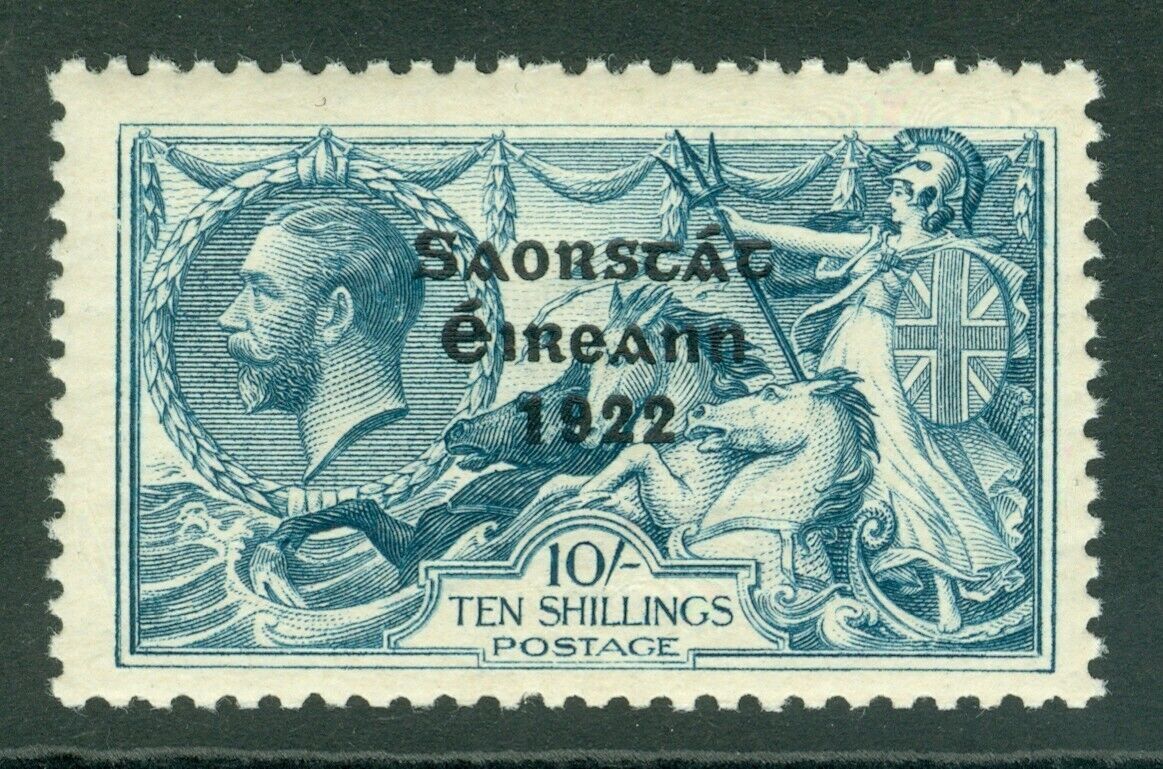 SG 66 Ireland 1922-23 'Saorstat' overprint on 10/- dull blue