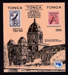 Tonga 589A Stamp on Stamp Souvenir Sheet MNH VF
