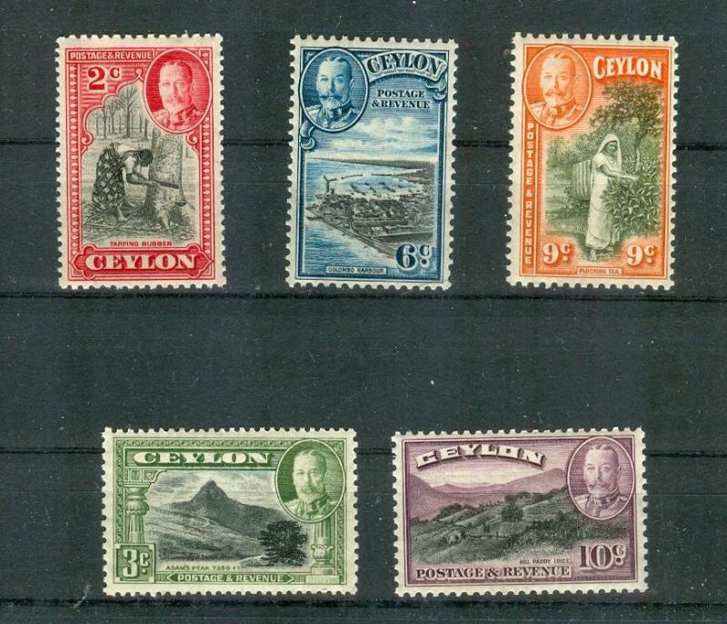 Ceylon - Sc# 264-8. 1935 KGV Defins. Never Hinged. $14.00.