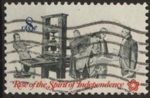 US 1476 (used) 8¢ US Bicentennial, printing press (1973)