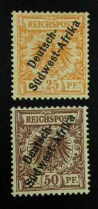 MOMEN: GERMAN SOUTH WEST AFRICA SC #5-6 1897 MINT OG H **CERTS** LOT #62926