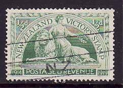 New Zealand-Sc#165- id8-used 1/2p yellow green Lion-1920-