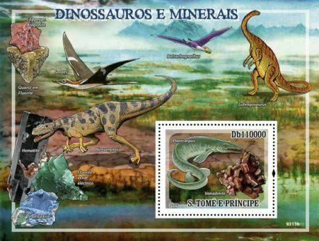 St Thomas - Dinosaurs & Minerals  Stamp S/S ST9313b