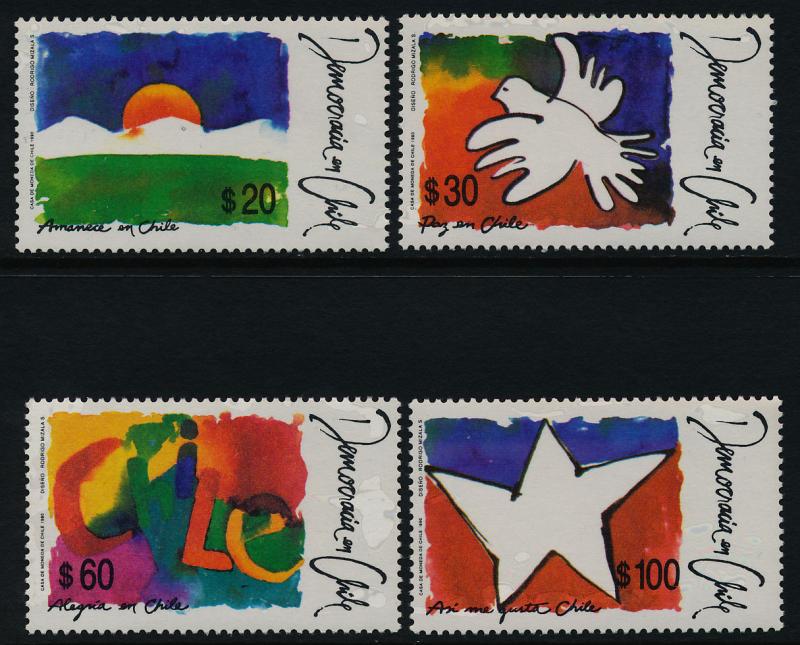 Chile 886-9 MNH Art, Democracy