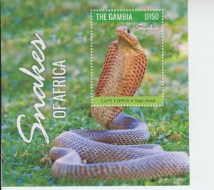 2015 Gambia Snakes of Africa II SS (Scott 3631) MNH