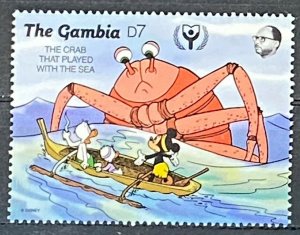 ZAYIX - 1991 Gambia #1107 - MNH - Marine Life - Crab - Disney - Mickey Mouse
