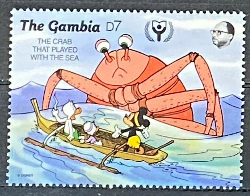 ZAYIX - 1991 Gambia #1107 - MNH - Marine Life - Crab - Disney - Mickey Mouse