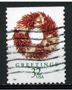 USA 1998 - Scott 3251 used - 32c, Christmas Wreath 