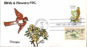 #1962 Georgia Birds - Flowers Combo Slyter FDC