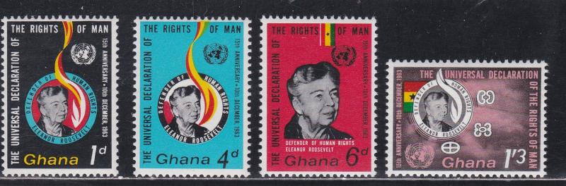 Ghana # 160-163, Eleanor Roosevelt, Mint NH, 1/2 Cat.