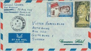 91213 - LAOS -  Postal History -  AIRMAIL COVER to SWEDEN   1963