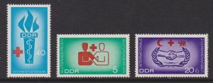German Democratic Republic DDR #854-855,B142 MNH 1966 health education Red Cross