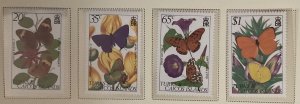 Turks & Caicos 507-510 (mh set of 4 [no s/s]) butterflies and flowers (1982)