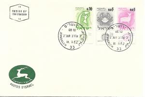 Israel, FDC, Scott 215-217, 1962
