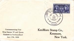 Newfoundland # 249,Royal Visit. Cacheted First Day Cover,
