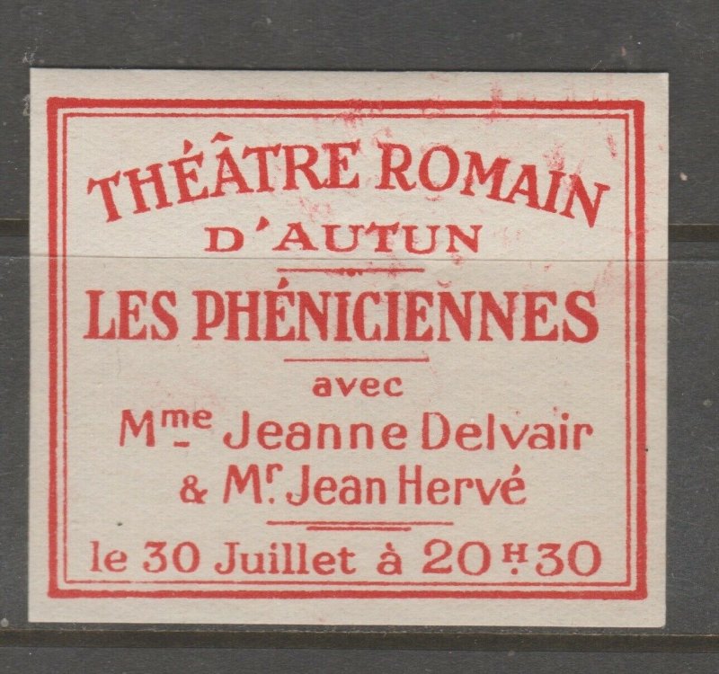 Cinderella revenue fiscal stamp 9-9-49 Theatre France