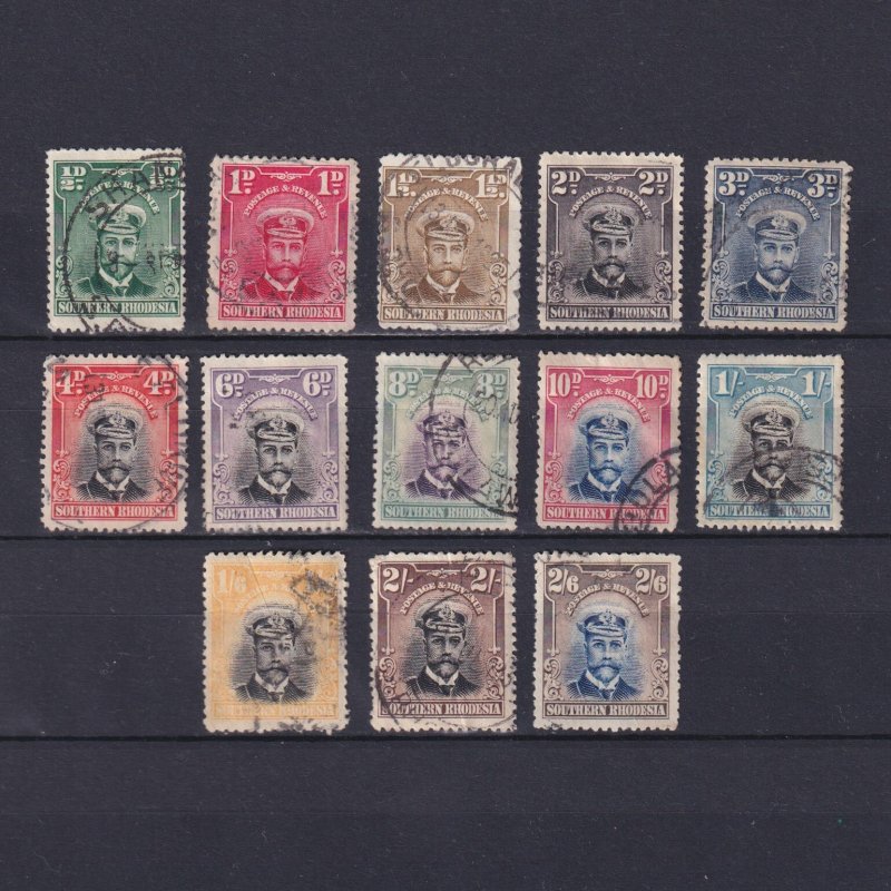 SOUTHERN RHODESIA 1924, SG# 1-13, CV £270, part set, KGV, Used