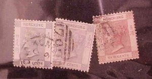 HONG KONG  STAMP #10,12,18   USED cat.$80.00