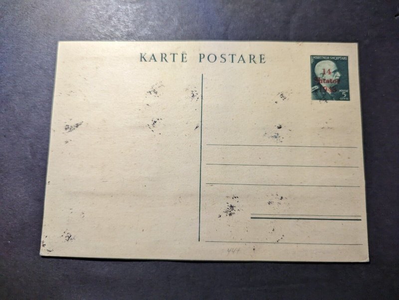 1944 Albania Overprint Stamp Set Souvenir Postcard Cover Prizren