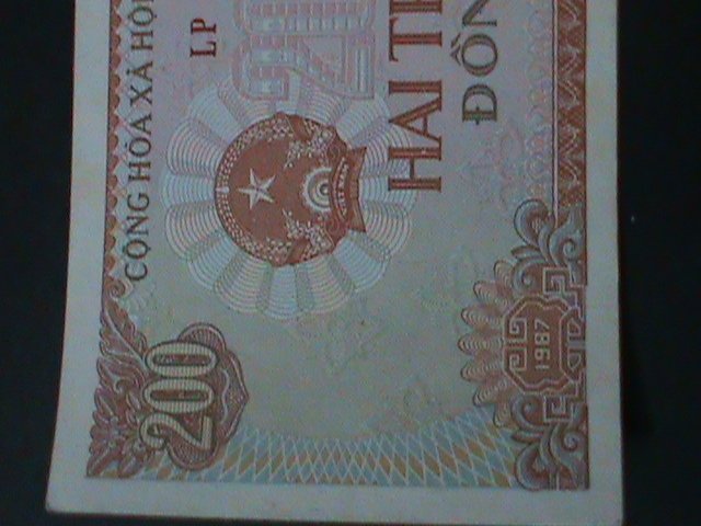 VIETNAM-1987-BANK OF VIETNAM-200 DONG-CHAIRMAN HO CHI MING-UN-CIR-VERY FINE