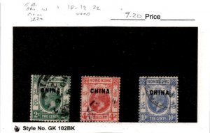 Great Britain, Postage Stamp, #18-19, 22 Used, 1922 Offices China (AB)