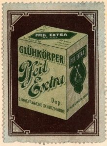 Vintage Germany Poster Stamp Pfeil-Extra Glow Plug, Registered Trademark