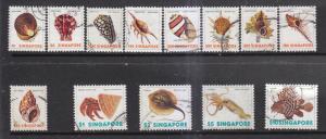 Singapore 1977 Sc 263-75 Seashells Used