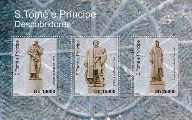 SAO TOME - 2010 - Statues of Discoverers - Perf 3v Sheet - Mint Never Hinged