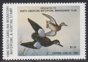 USA South Carolina MNH Waterfowl  Ducks  Jaffe SC9  Value  $ 10.00