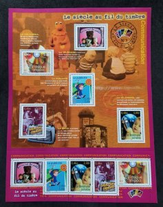France 20th Century Communication 2001 Phone TV Bear Radio Disc (sheetlet) MNH