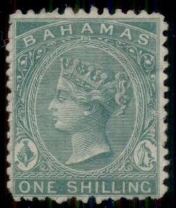 BAHAMAS #15,15, 1sh green, unused no gum, light crease, APS certificate