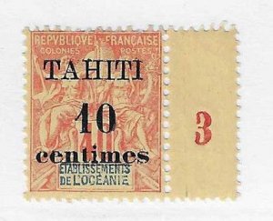 Tahiti Sc #31 10c on 40c OG VF