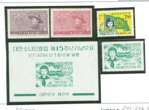 Korea #245-246/325/325a/510 Mint (NH) Souvenir Sheet (Scouts)