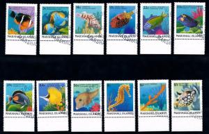 [68394] Marshall Islands 1988 Marine Life Fish 12 Values Used CTO