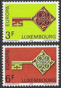 Luxembourg Scott 466-467 MNH Europa CEPT Set of 1968