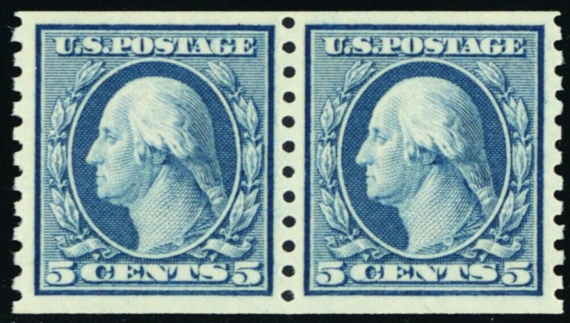 496, Mint XF NH 5¢ Coil Pair With Graded 90 PSE Certificate - Stuart Katz