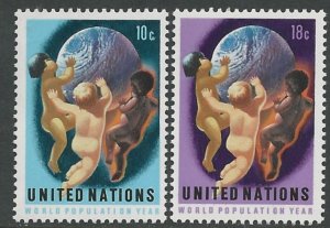 UN-NY # 252-53 World Population  (2)    Mint    NH