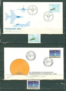 BRAZIL AVIATION-AIRCRAFTS LOT of (4) FDC + STAMPS MNH