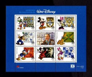 PORTUGAL - 2001 - WALT DISNEY - MICKEY - SKETCHES - MINT - MNH SHEET!
