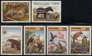 Colombia 1985, Animals 6v, MNH