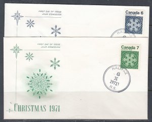 Canada Scott 554-5 FDC - Christmas 1971